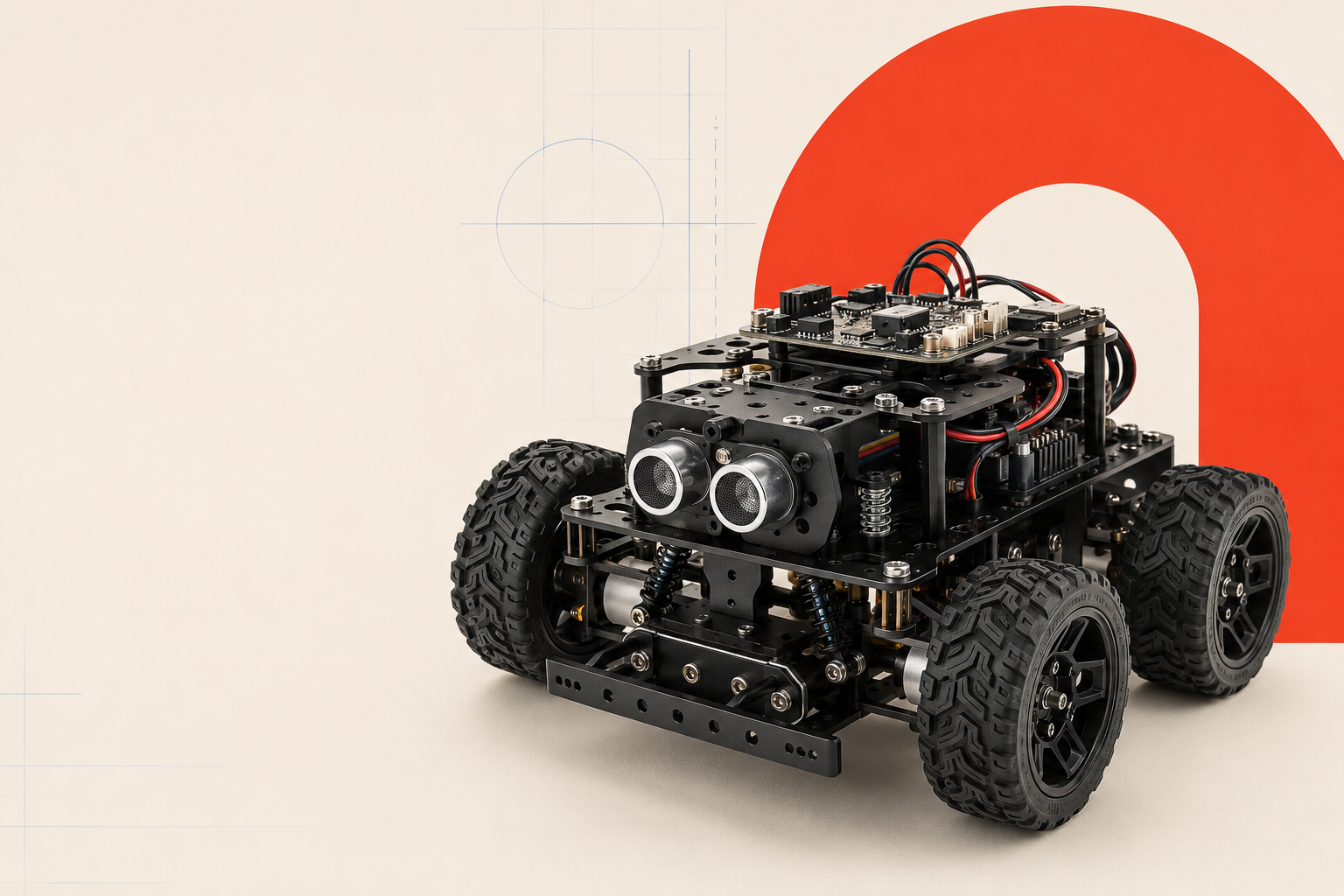 Educational robotics rover prepared for competition testing
